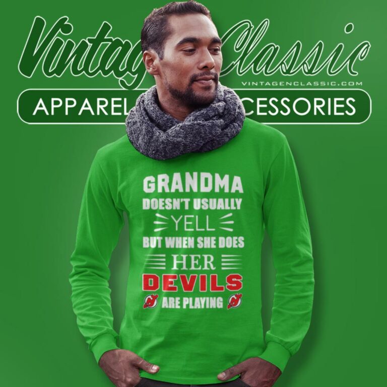 Grandma Doesnt Usually Yell New Jersey Devils Long Sleeve Tee Grandma Doesnt Usually Yell New Jersey Devils Long Sleeve Tee