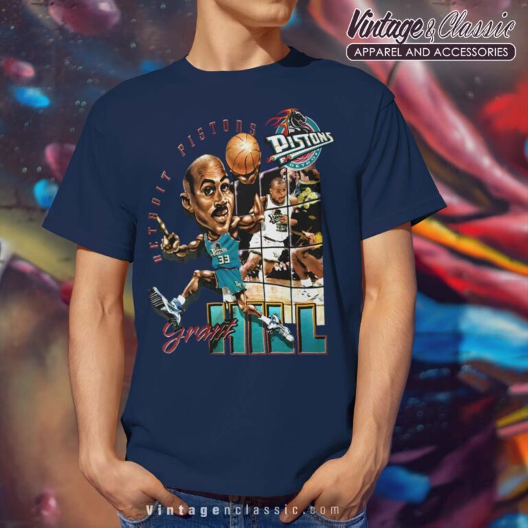 Grant Hill Detroit Pistons Nba Basketball Navy T Shirt Grant Hill Detroit Pistons Nba Basketball Navy T Shirt