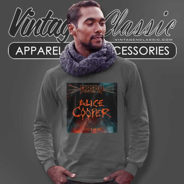 Graspop Metal Meeting Shirt Alice Cooper The Legendary Shock Rocker Long Sleeve Tee Graspop Metal Meeting Shirt Alice Cooper The Legendary Shock Rocker Long Sleeve Tee