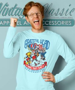 Grateful Dead 4th of July Wave That Flag 1987 Shirt 6 Grateful Dead 4th Of July Wave That Flag 1987 Long Sleeve Tee