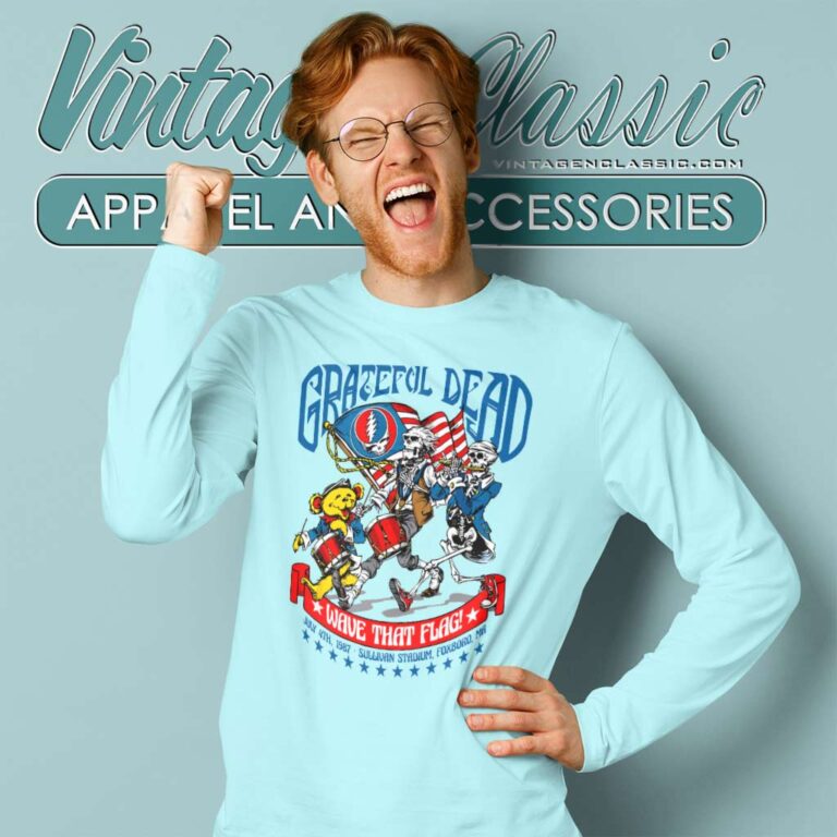 Grateful Dead 4th Of July Wave That Flag 1987 Long Sleeve Tee Grateful Dead 4th Of July Wave That Flag 1987 Long Sleeve Tee