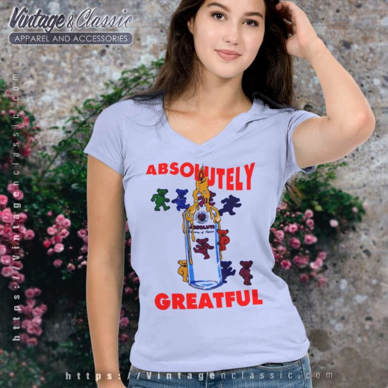 Grateful Dead Absolutely Grateful V Neck TShirt Grateful Dead Absolutely Grateful V Neck TShirt