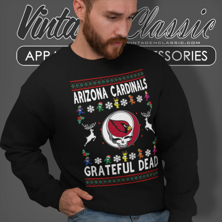 Grateful Dead Arizona Cardinals Ugly Christmas Sweatshirt Grateful Dead Arizona Cardinals Ugly Christmas Sweatshirt