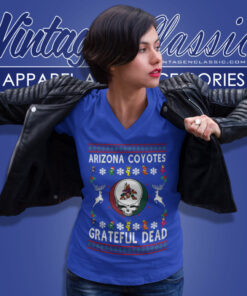 Grateful Dead Arizona Coyotes Ugly Christmas V Neck TShirt