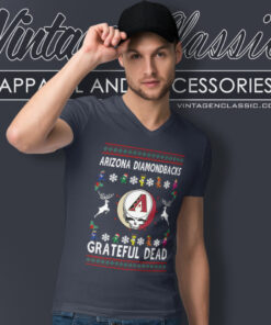 Grateful Dead Arizona Diamondbacks Ugly Christmas V Neck TShirt