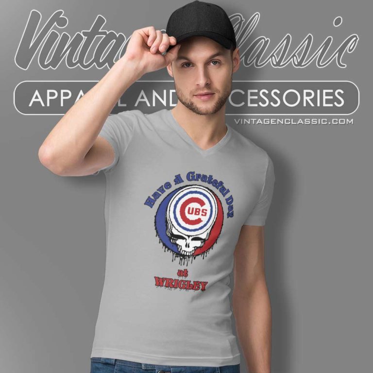 Grateful Dead At Wrigley Chicago Cubs V Neck TShirt Grateful Dead At Wrigley Chicago Cubs V Neck TShirt