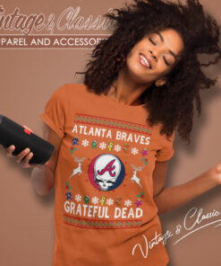 Grateful Dead Atlanta Braves Ugly Christmas Women T Shirt