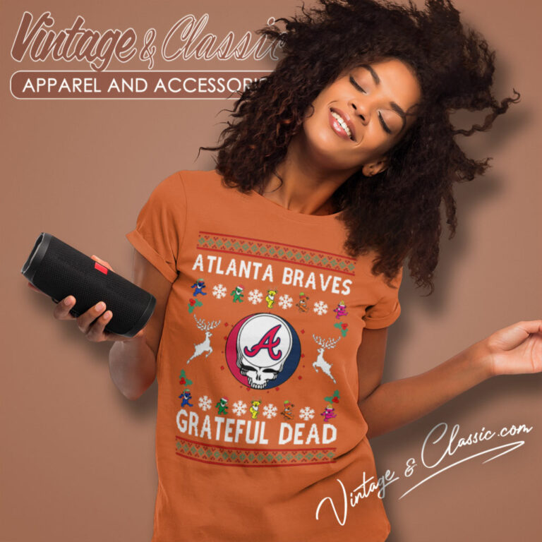 Grateful Dead Atlanta Braves Ugly Christmas Women T Shirt Grateful Dead Atlanta Braves Ugly Christmas Women T Shirt