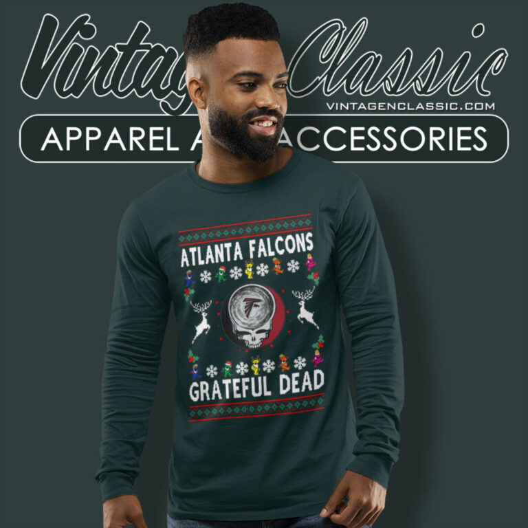 Grateful Dead Atlanta Falcons Ugly Christmas Long Sleeve Tee Grateful Dead Atlanta Falcons Ugly Christmas Long Sleeve Tee
