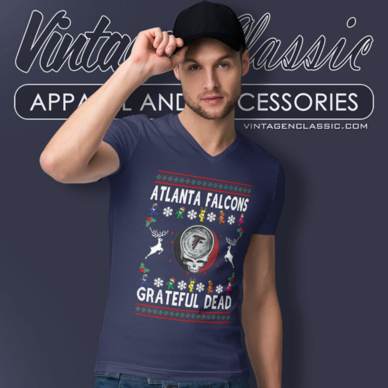 Grateful Dead Atlanta Falcons Ugly Christmas V Neck TShirt Grateful Dead Atlanta Falcons Ugly Christmas V Neck TShirt