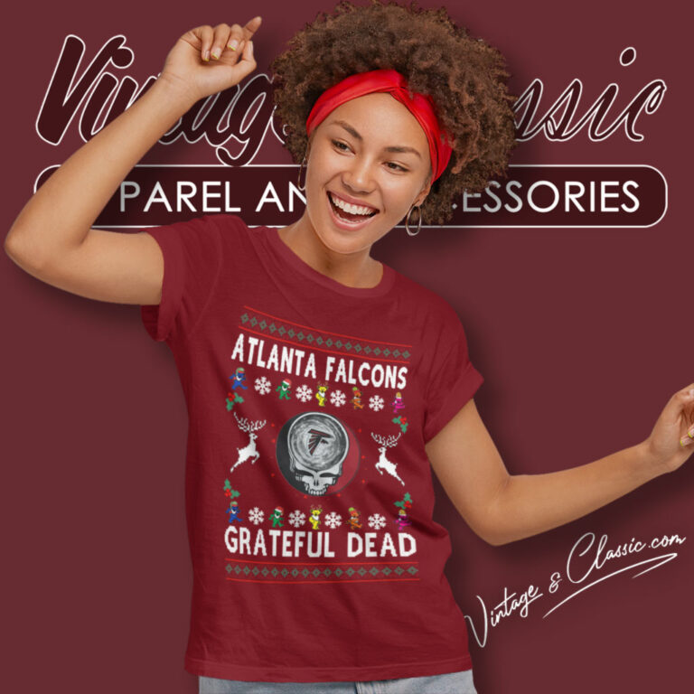 Grateful Dead Atlanta Falcons Ugly Christmas Women T Shirt Grateful Dead Atlanta Falcons Ugly Christmas Women T Shirt