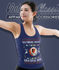 Grateful Dead Baltimore Orioles Ugly Christmas Tank Top Racerback