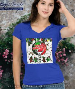 Grateful Dead Bear Christmas V Neck TShirt