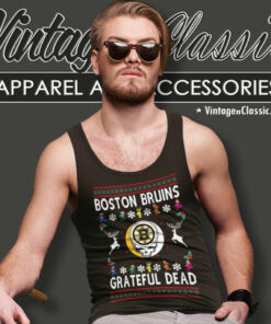 Grateful Dead Boston Bruins Ugly Christmas Tank Top Racerback