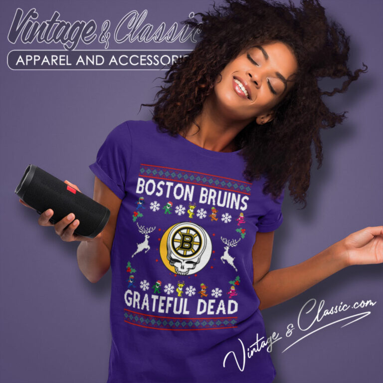 Grateful Dead Boston Bruins Ugly Christmas Women T Shirt Grateful Dead Boston Bruins Ugly Christmas Women T Shirt