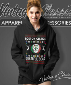 Grateful Dead Boston Celtics Ugly Christmas Hoodie