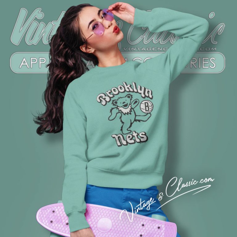 Grateful Dead Brooklyn Nets Sweatshirt Grateful Dead Brooklyn Nets Sweatshirt