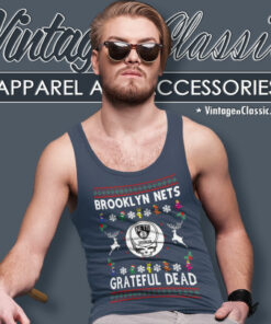 Grateful Dead Brooklyn Nets Ugly Christmas Tank Top Racerback