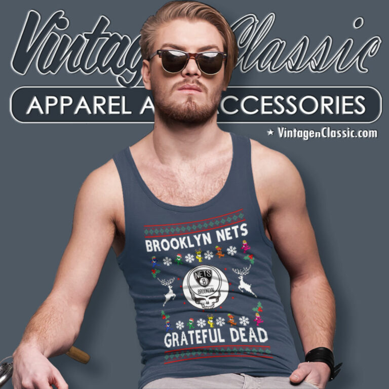 Grateful Dead Brooklyn Nets Ugly Christmas Tank Top Racerback Grateful Dead Brooklyn Nets Ugly Christmas Tank Top Racerback