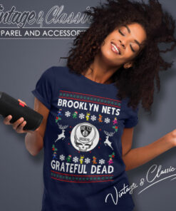 Grateful Dead Brooklyn Nets Ugly Christmas Women T Shirt