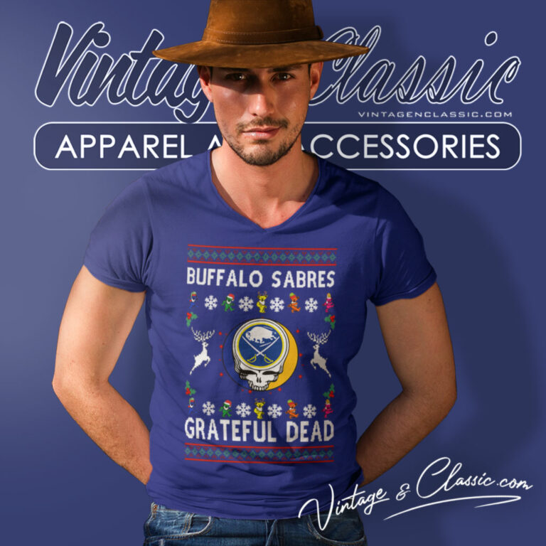 Grateful Dead Buffalo Sabres Ugly Christmas V Neck TShirt Grateful Dead Buffalo Sabres Ugly Christmas V Neck TShirt