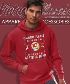 Grateful Dead Calgary Flames Ugly Christmas Hoodie
