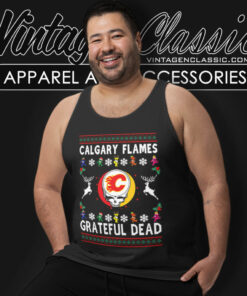 Grateful Dead Calgary Flames Ugly Christmas Tank Top Racerback