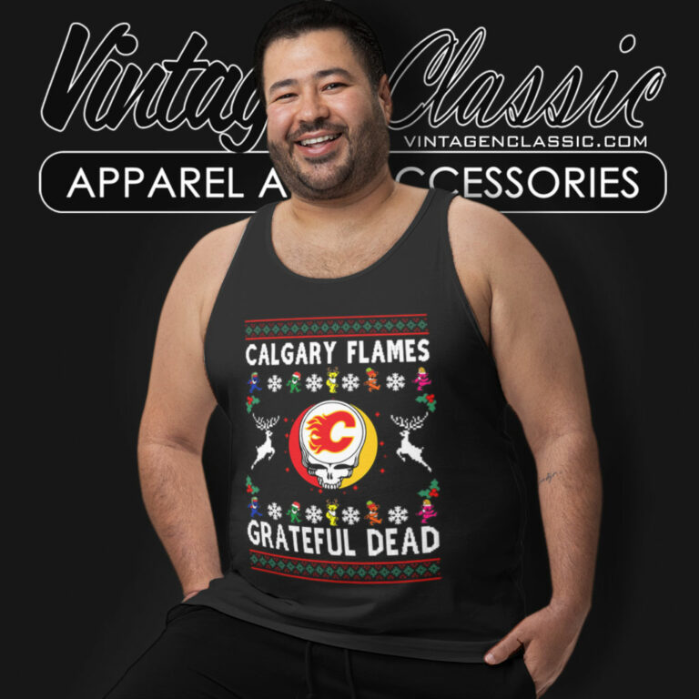 Grateful Dead Calgary Flames Ugly Christmas Tank Top Racerback Grateful Dead Calgary Flames Ugly Christmas Tank Top Racerback