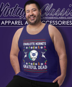 Grateful Dead Charlotte Hornets Ugly Christmas Tank Top Racerback