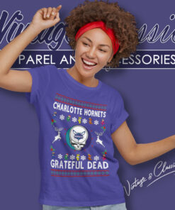 Grateful Dead Charlotte Hornets Ugly Christmas Women T Shirt