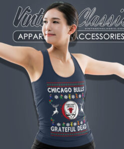 Grateful Dead Chicago Bulls Ugly Christmas Tank Top Racerback