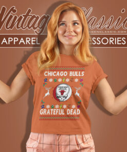 Grateful Dead Chicago Bulls Ugly Christmas Women T Shirt