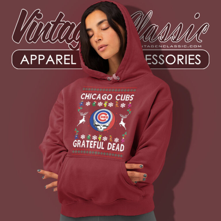 Grateful Dead Chicago Cubs Ugly Christmas Hoodie Grateful Dead Chicago Cubs Ugly Christmas Hoodie