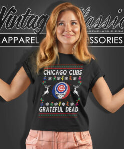 Grateful Dead Chicago Cubs Ugly Christmas Women T Shirt