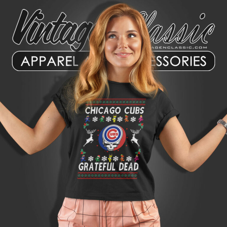 Grateful Dead Chicago Cubs Ugly Christmas Women T Shirt Grateful Dead Chicago Cubs Ugly Christmas Women T Shirt