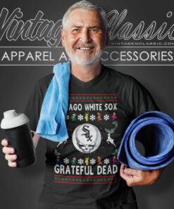 Grateful Dead Chicago White Sox Ugly Christmas V Neck TShirt