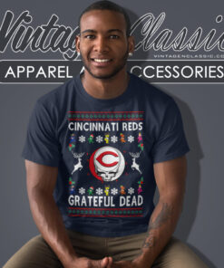 Grateful Dead Cincinnati Reds Ugly Christmas T Shirt
