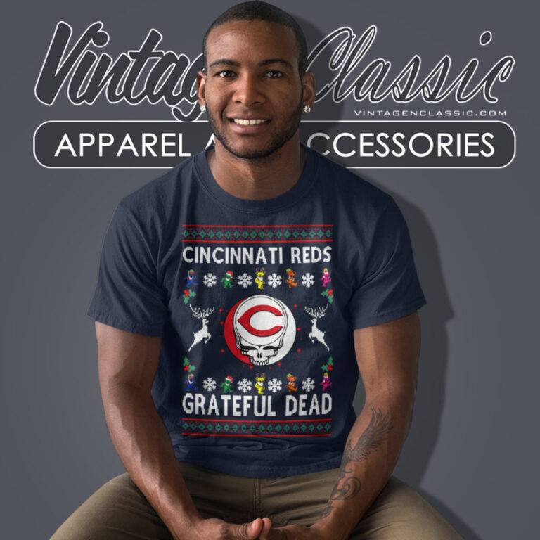 Grateful Dead Cincinnati Reds Ugly Christmas T Shirt Grateful Dead Cincinnati Reds Ugly Christmas T Shirt