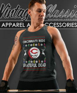Grateful Dead Cincinnati Reds Ugly Christmas Tank Top Racerback