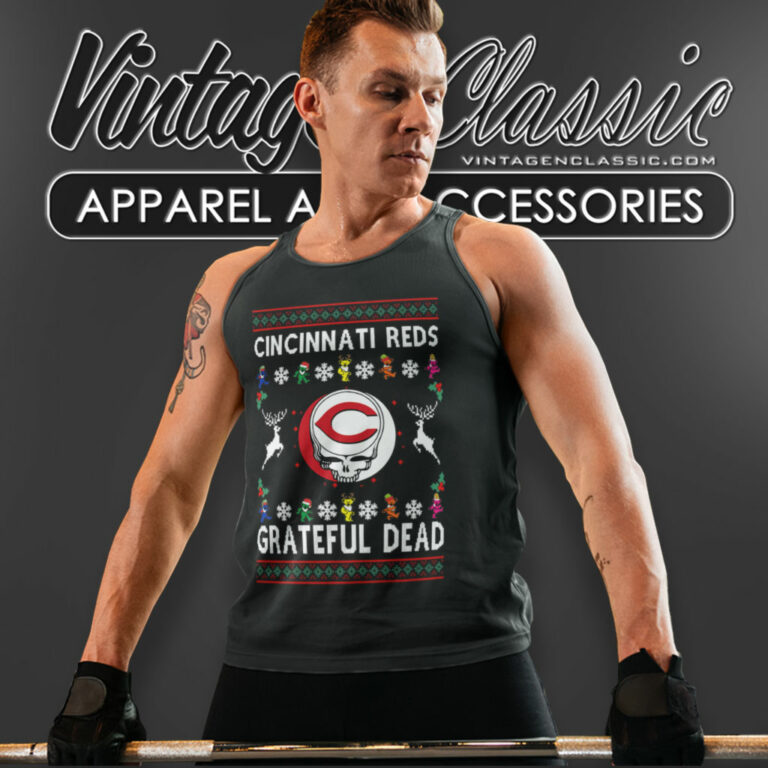 Grateful Dead Cincinnati Reds Ugly Christmas Tank Top Racerback Grateful Dead Cincinnati Reds Ugly Christmas Tank Top Racerback