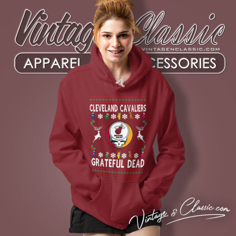 Grateful Dead Cleveland Cavaliers Ugly Christmas Hoodie Grateful Dead Cleveland Cavaliers Ugly Christmas Hoodie