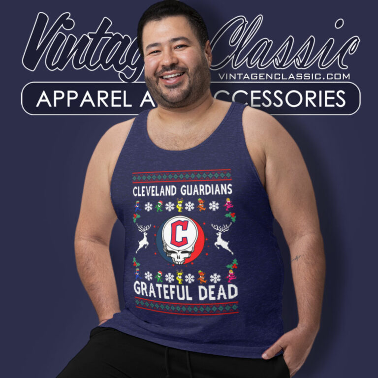 Grateful Dead Cleveland Guardians Ugly Christmas Tank Top Racerback Grateful Dead Cleveland Guardians Ugly Christmas Tank Top Racerback