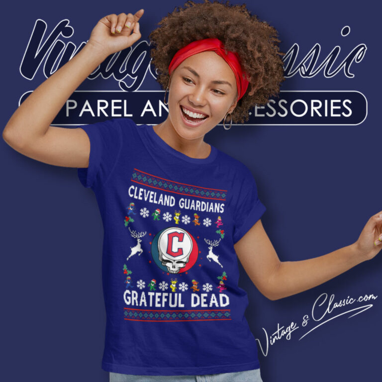 Grateful Dead Cleveland Guardians Ugly Christmas Women T Shirt Grateful Dead Cleveland Guardians Ugly Christmas Women T Shirt