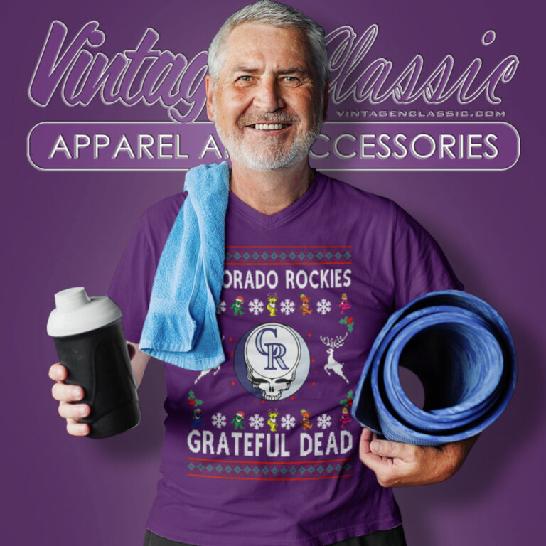 Grateful Dead Colorado Rockies Ugly Christmas V Neck TShirt Grateful Dead Colorado Rockies Ugly Christmas V Neck TShirt