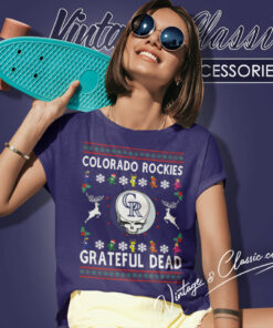 Grateful Dead Colorado Rockies Ugly Christmas Women T Shirt