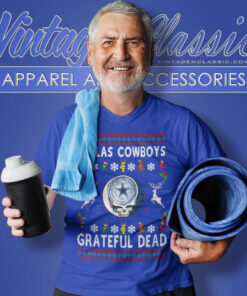 Grateful Dead Dallas Cowboys Ugly Christmas V Neck TShirt