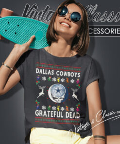Grateful Dead Dallas Cowboys Ugly Christmas Women T Shirt