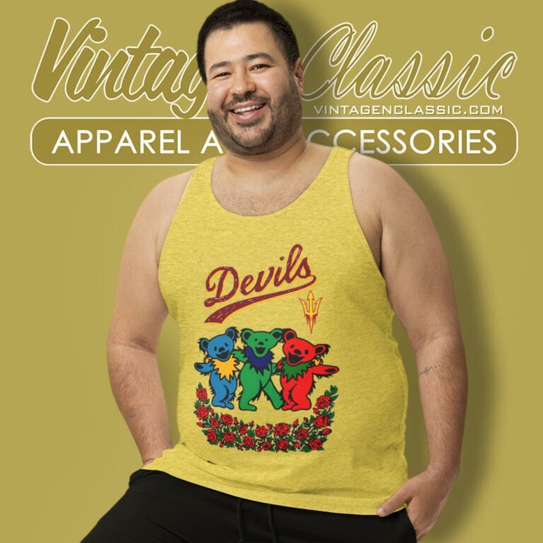 Grateful Dead Dancing Bears Arizona State Sun Devils Tank Top Racerback Grateful Dead Dancing Bears Arizona State Sun Devils Tank Top Racerback