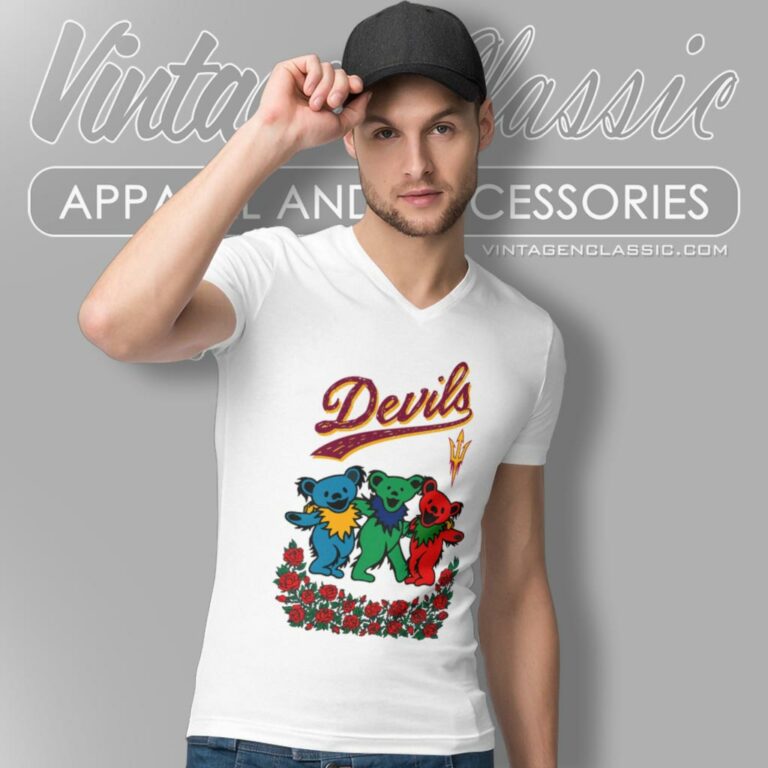Grateful Dead Dancing Bears Arizona State Sun Devils V Neck TShirt Grateful Dead Dancing Bears Arizona State Sun Devils V Neck TShirt