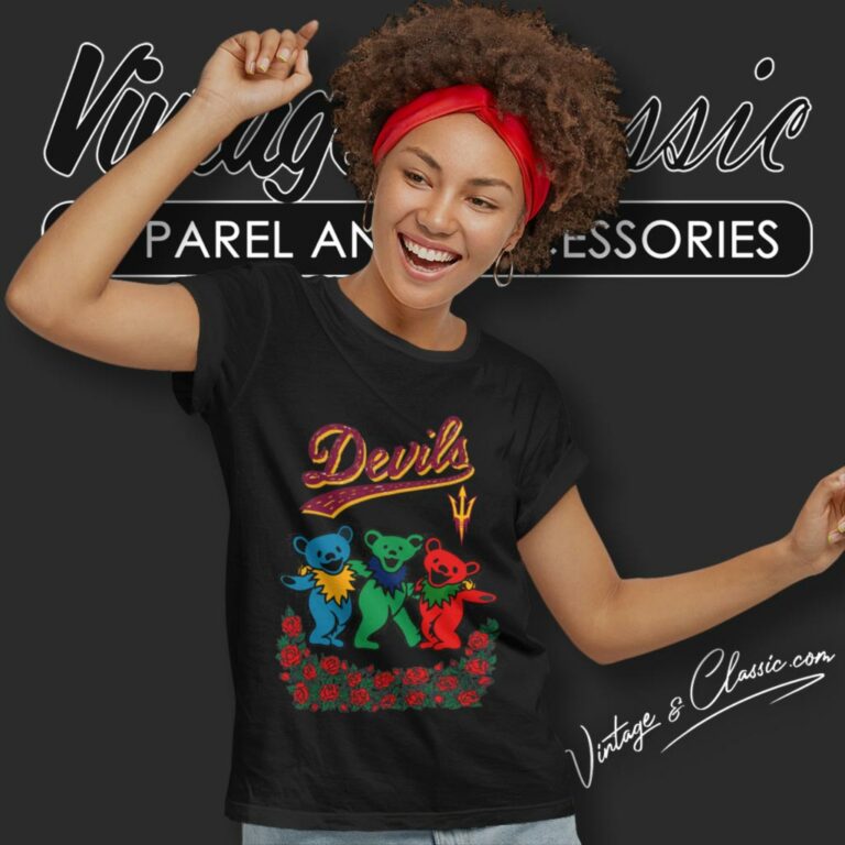 Grateful Dead Dancing Bears Arizona State Sun Devils Women T Shirt Grateful Dead Dancing Bears Arizona State Sun Devils Women T Shirt